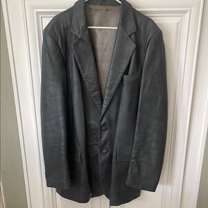 Vintage Grey Clipper Mist Men’s leather Coat size 46 X- long